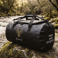 Black 71L duffel bag with Africanis branding